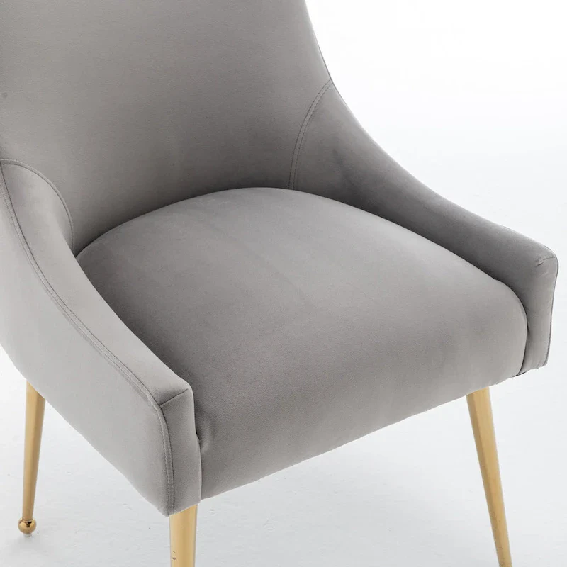 SEYNAR Velvet Upholstered Dining Chair Set of 2, Modern Glam Armless Side Chair