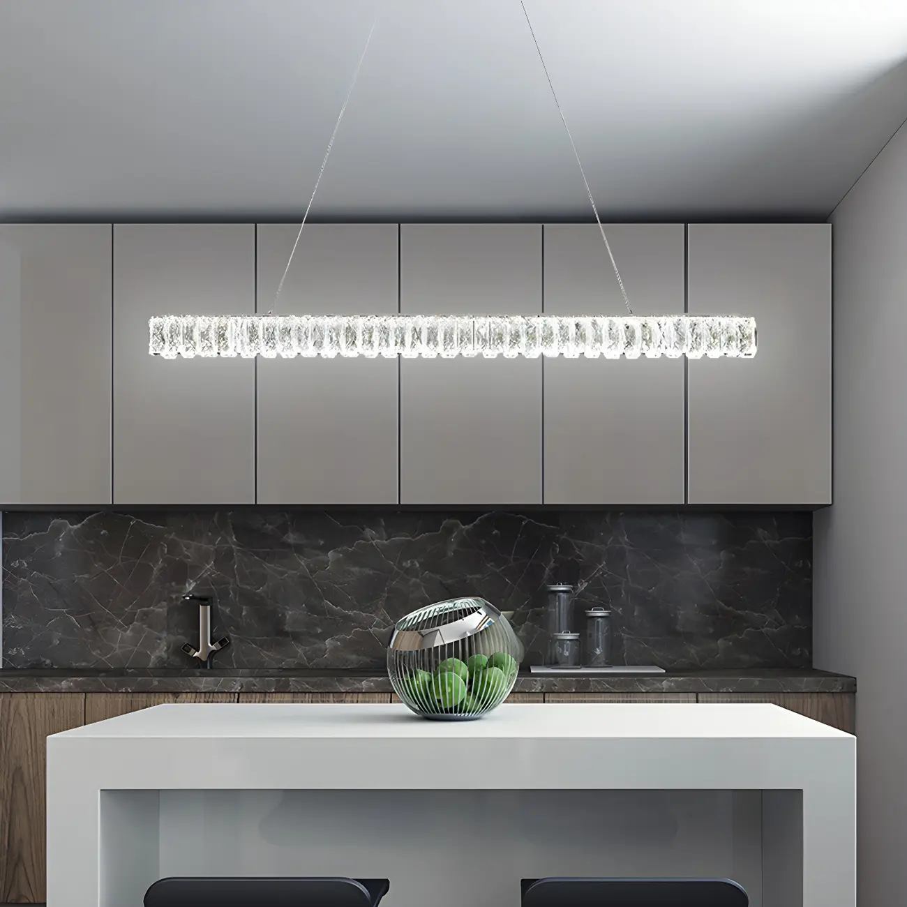 Trendy Modern Crystal Linear Pendant Light