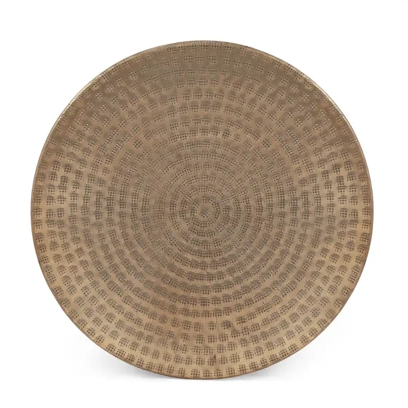 Ladd Handcrafted Boho Aluminum Drum Side Table by Christopher Knight Home - 15.00   L x 15.00   W x 17.50   H