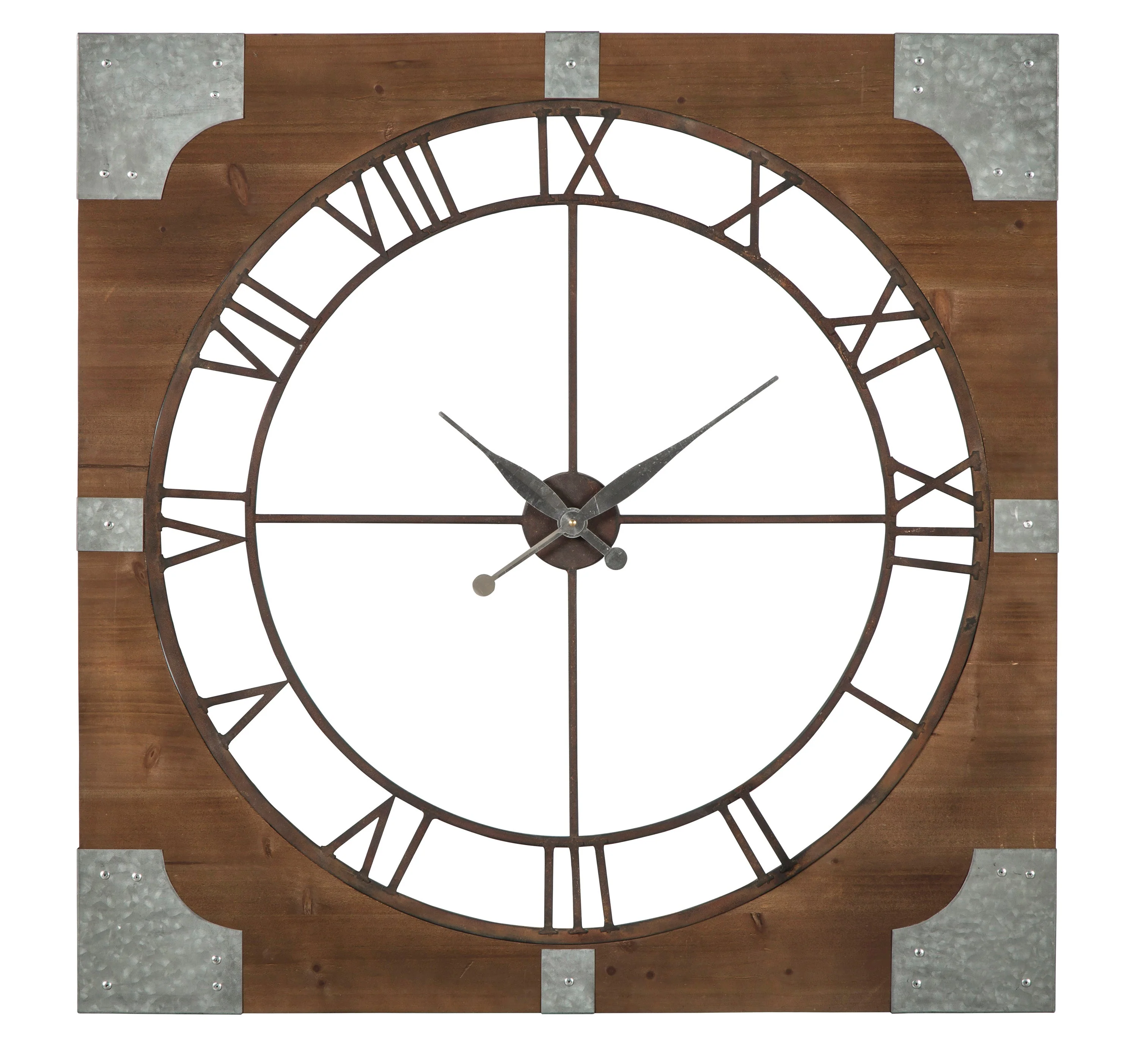 Antique Grey Metal Wall Clock