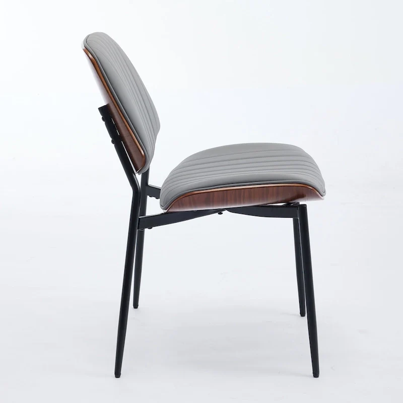 GDFStudio Mid Century Modern Armless Upholstered Dining Chairs with Metal Legs