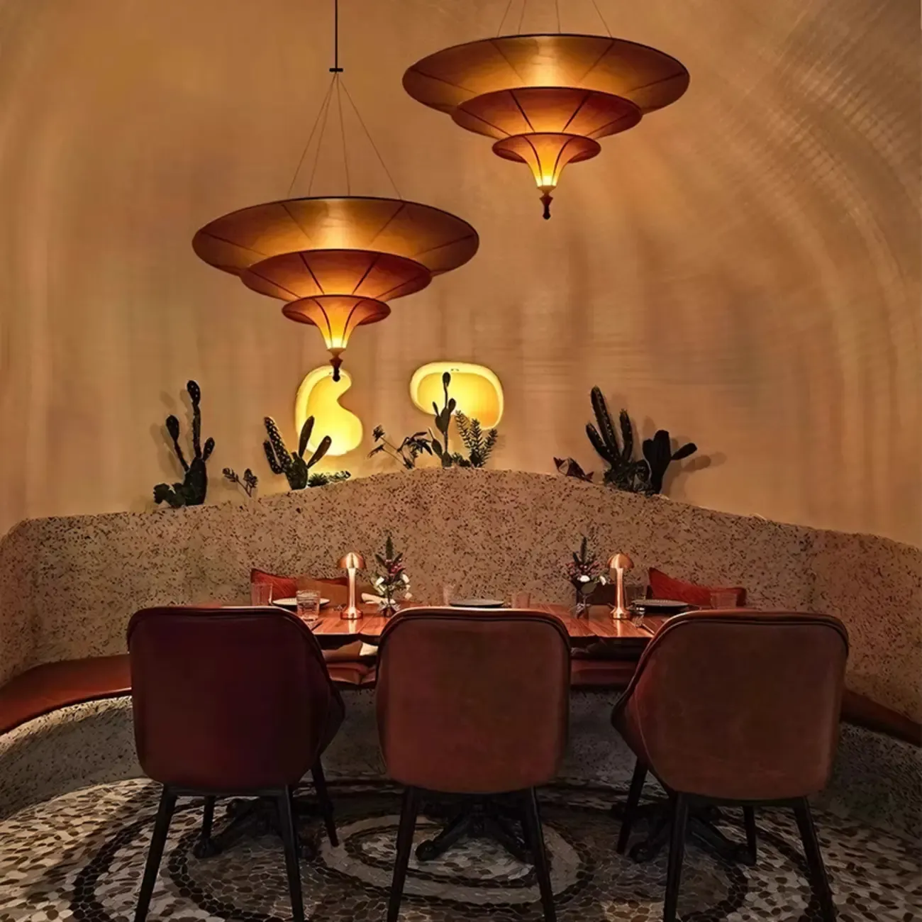 Art Deco Parasol-style Tiered Metal Large Pendant Light