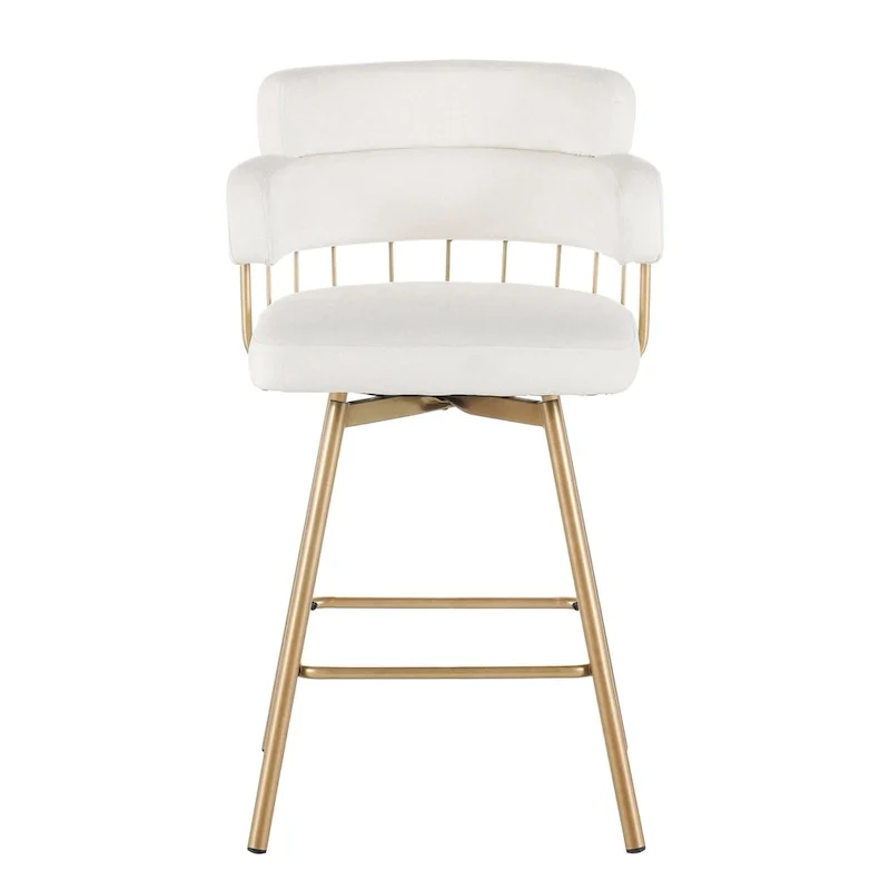 Christopher Knight Home Bremen 180Swivel 26 Velvet Counter Stools with Metal Legs (Set of 2)