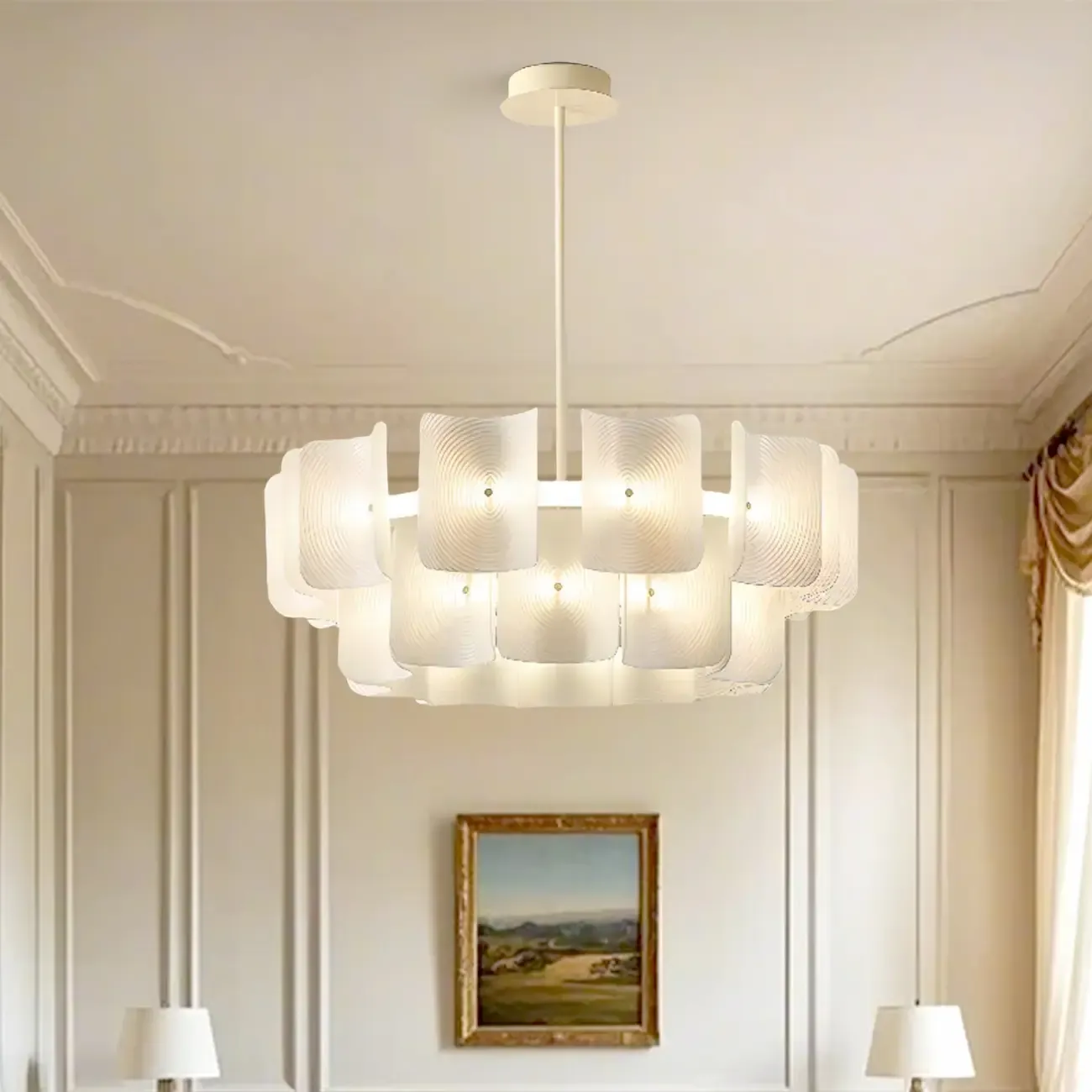 Modern LED Fingerprint Chandelier with Third-Gear Dimming