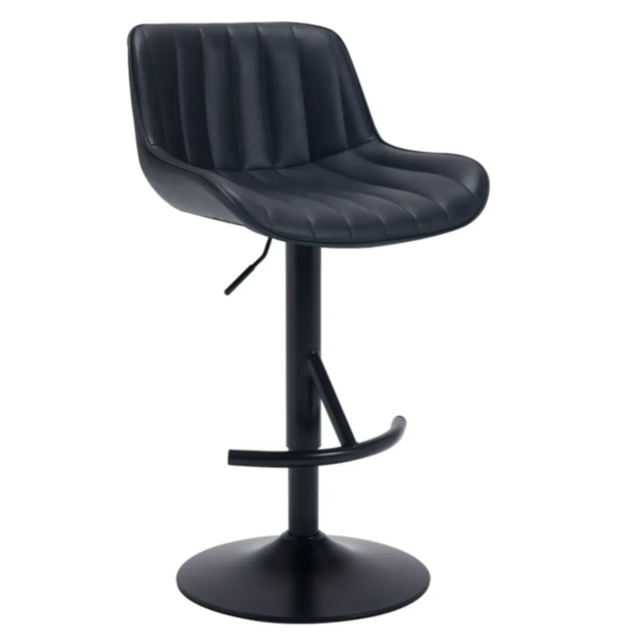 Industrial Modern Adjustable Pedestal Swivel Leather Bar Stools