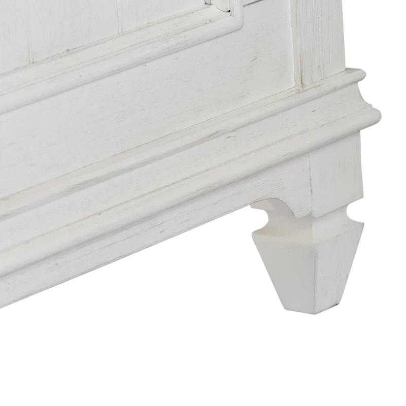 Copper Grove Allyson Park Wirebrushed White Charcoal Queen Panel Bed