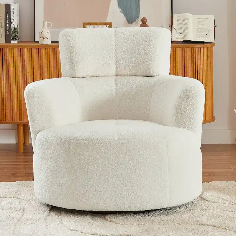 360Swivel Chair Upholstered Accent Barrel Chair