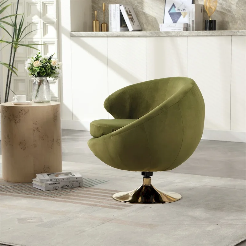 360 Degree Swivel Cuddle Barrel Accent Chairs, Round Armchairs