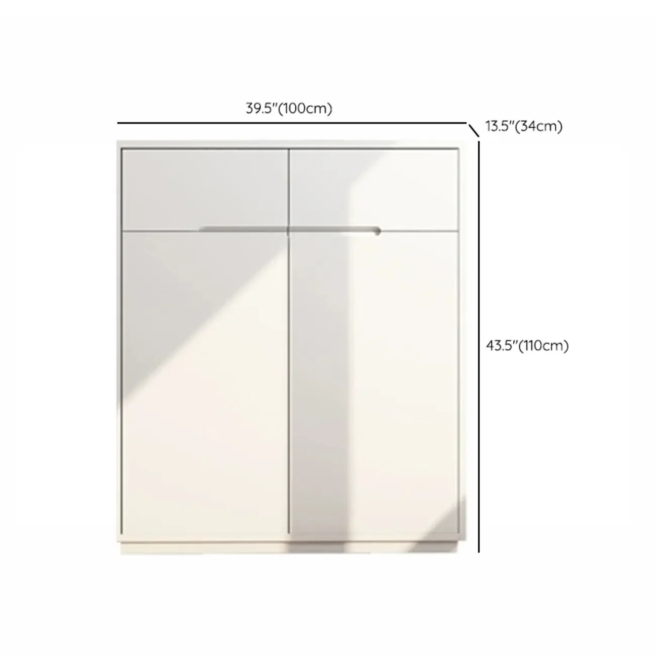 Trendy Large White Wood Hallway Shoe Cabinet