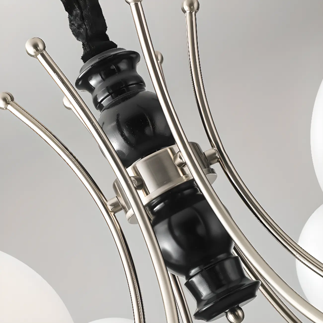 Multi-Light Globe Chandelier with White Glass Shades