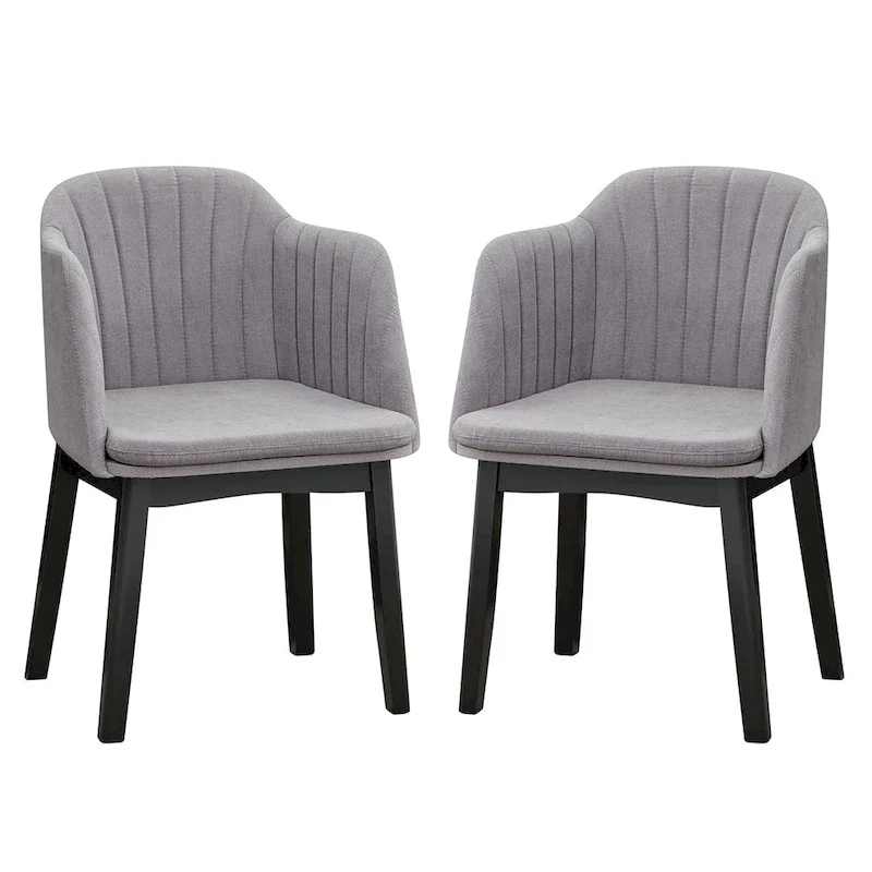 Gymax 2PCS Modern Dining Chairs Upholstered Velvet Accent Chairs w/
