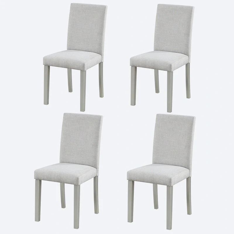 Dining Chairs Set of 2, Modern Kitchen & Dining Room Chairs, Upholstered Linen Cushion Seat and Rubber Wood Legs