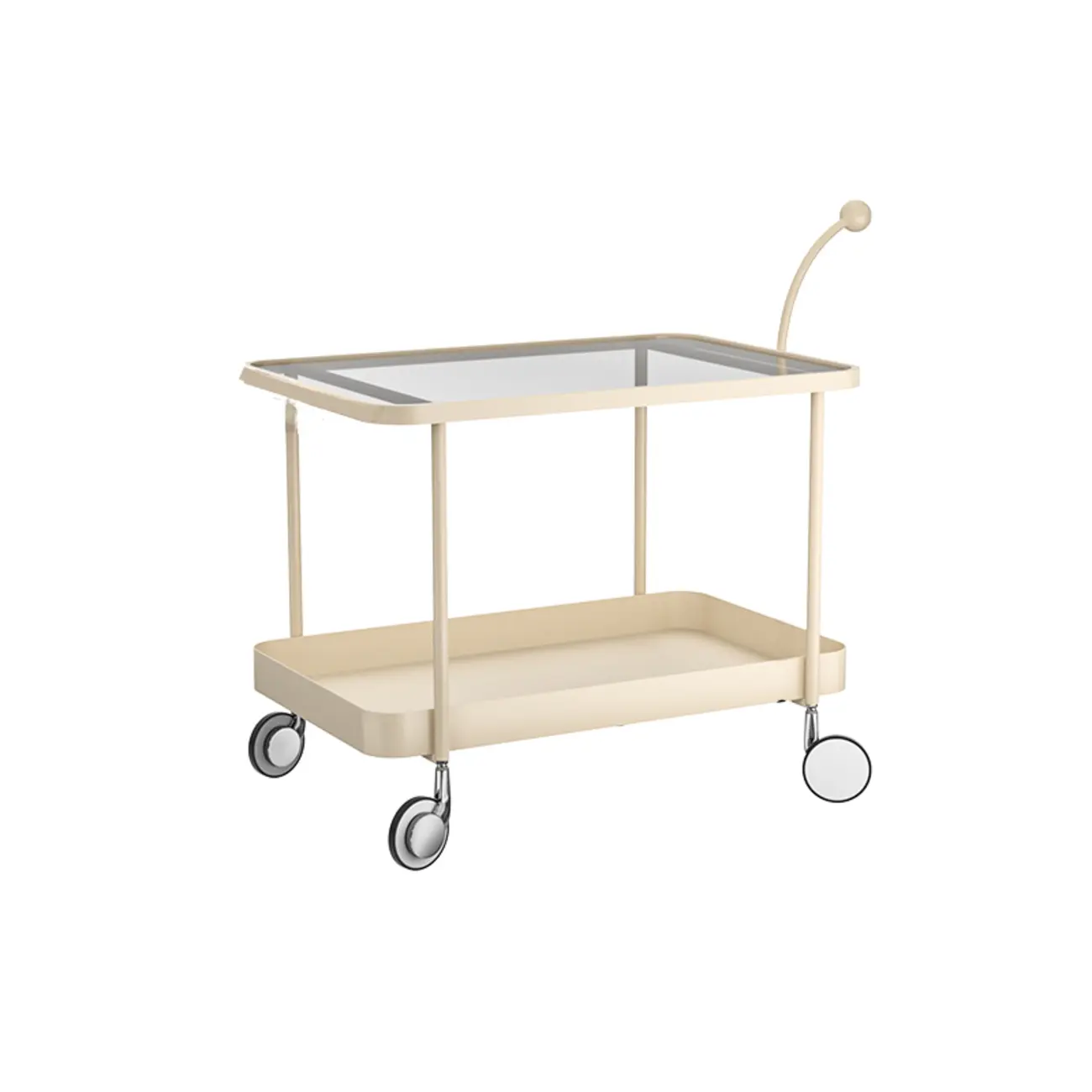 Rectangular Tall Rotating Modern Glass Metal Side Table