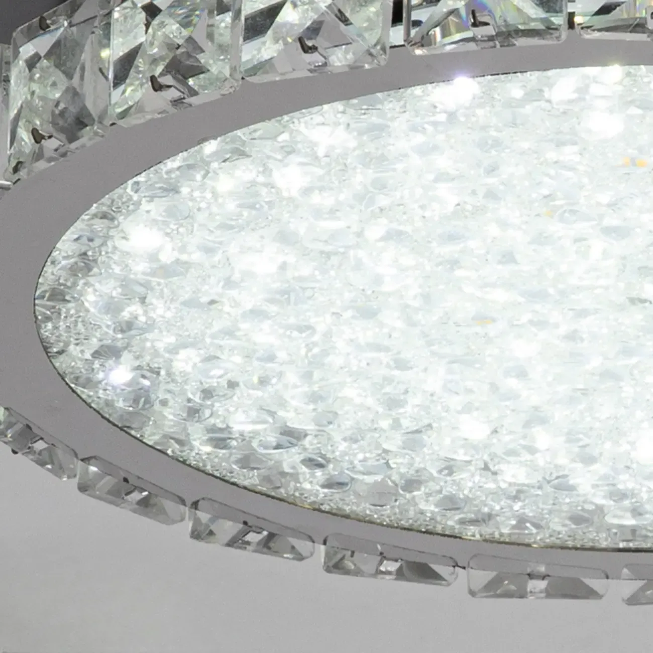Small LED Flush Mount Ceiling Light with Crystal Shade