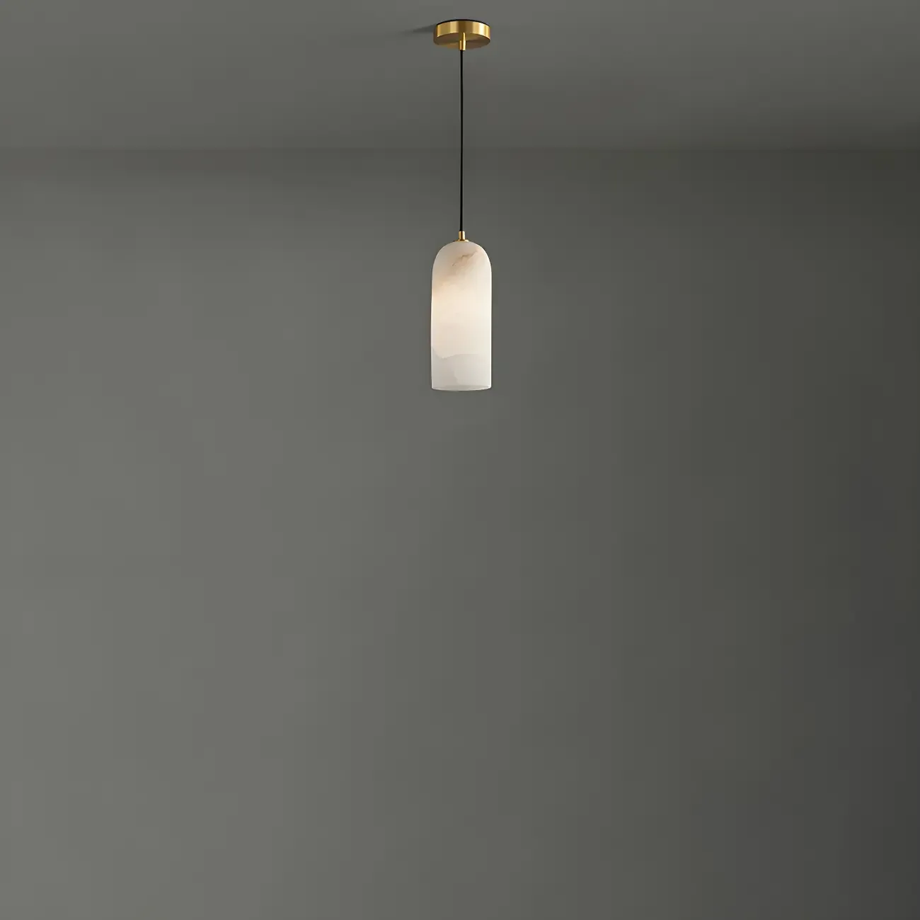 Modern Gold Bell Alabaster Adjustable Pendant Light