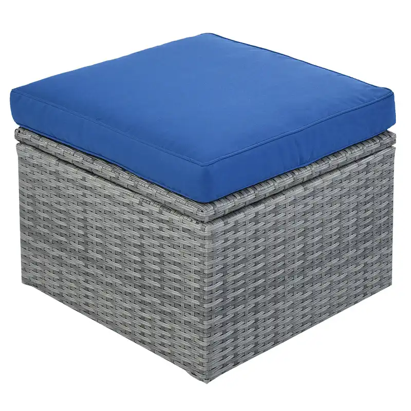 Modular Daybed Sunbed Patio Canopy Bed Wicker Conversation Set