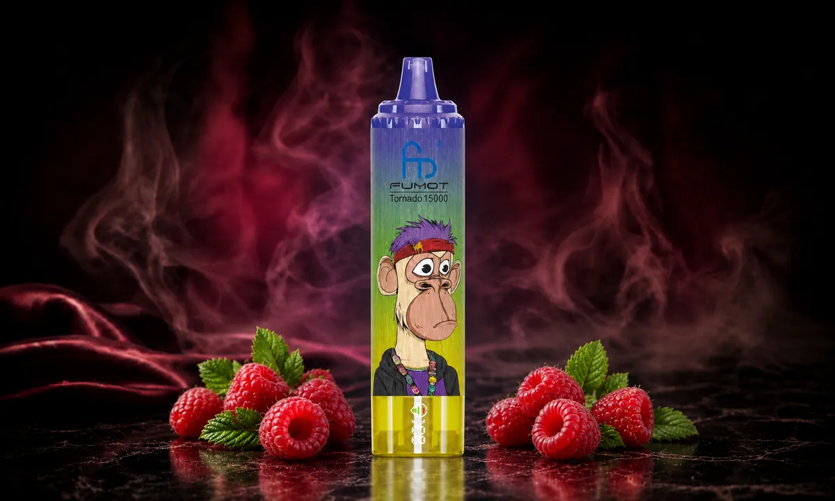FUMOT Tornado 15000 Huckleberry – E-Zigarette in einer atmosphärischen Produktszene