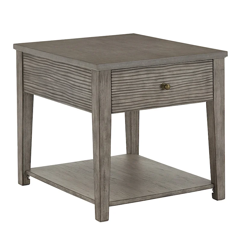 Coober Antique Grey Finish Grey Fiber Cement Table with Shelf by iNSPIRE Q Modern