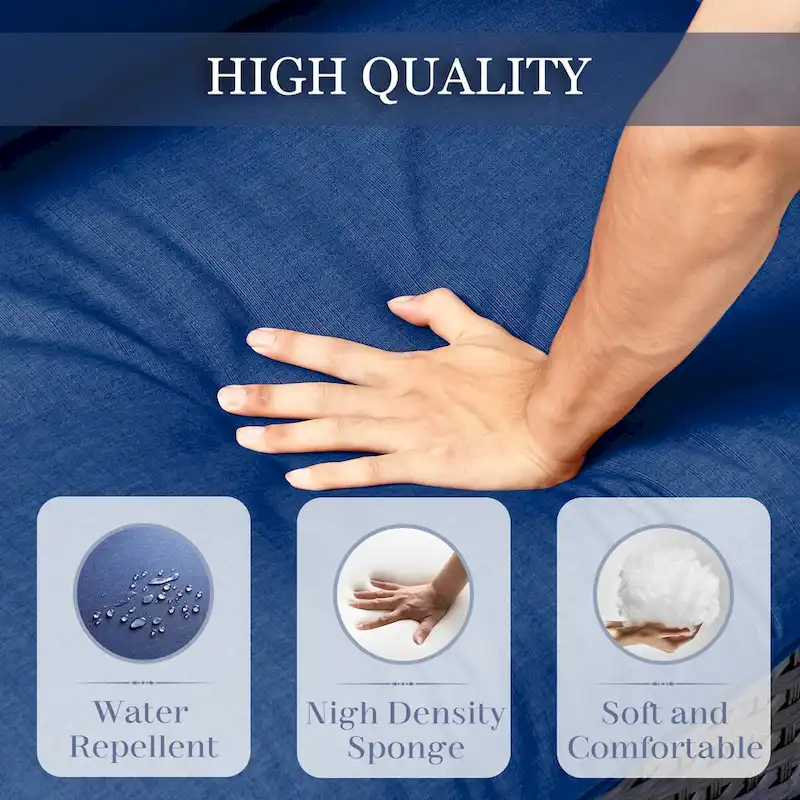 Patio Sofa 3 Seat Sofa Deep Seating - Brown