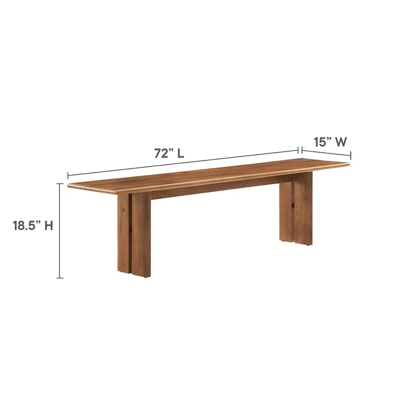 Amistad 86 Wood Dining Table and Bench Set