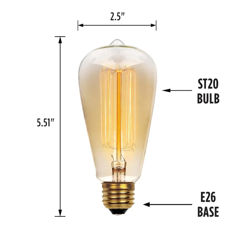 Westinghouse Lighting 60-Watt Clear ST20 Timeless Vintage Inspired Bulb with Medium Base - Warm White