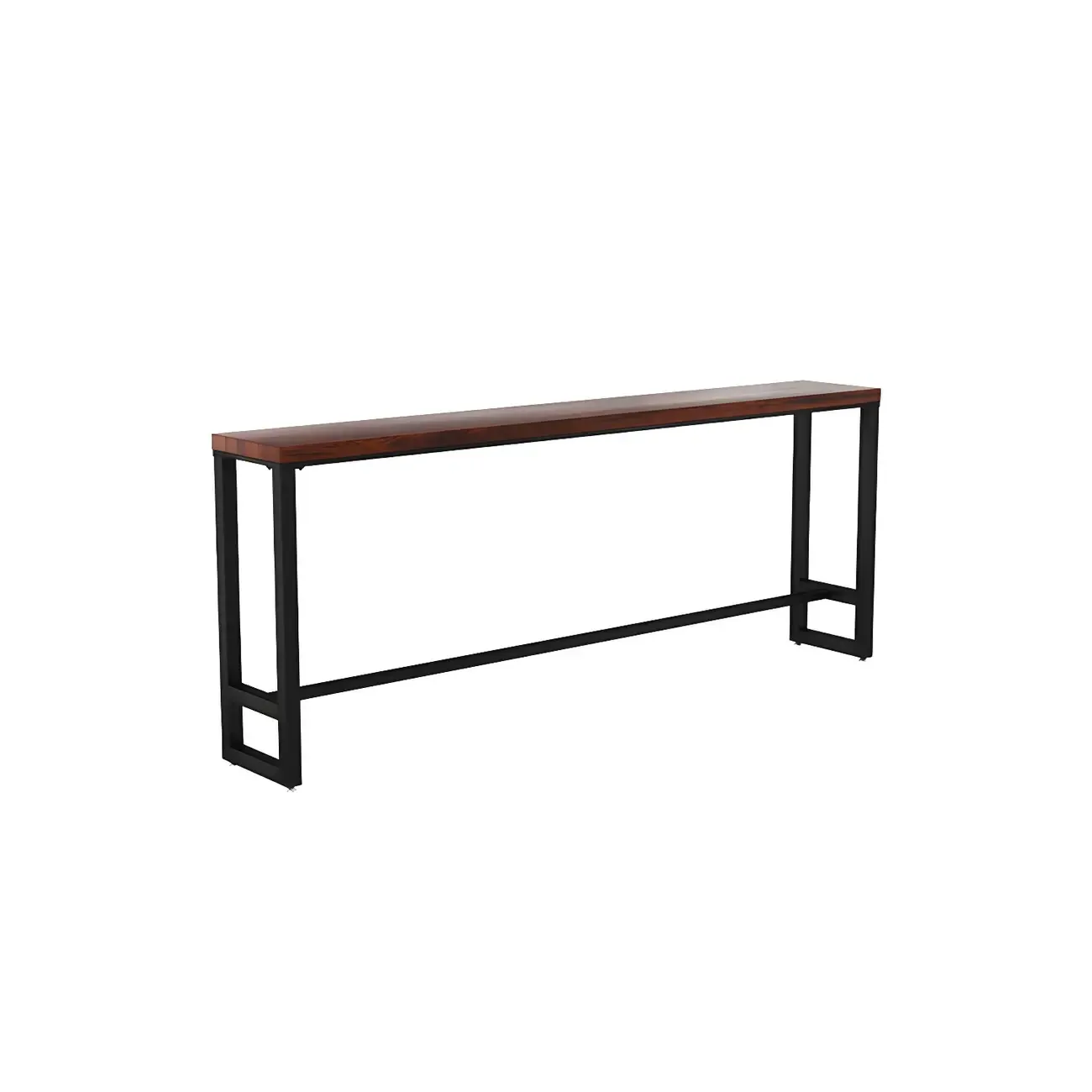 Rectangle Brown Wooden Bar Table With Footrest