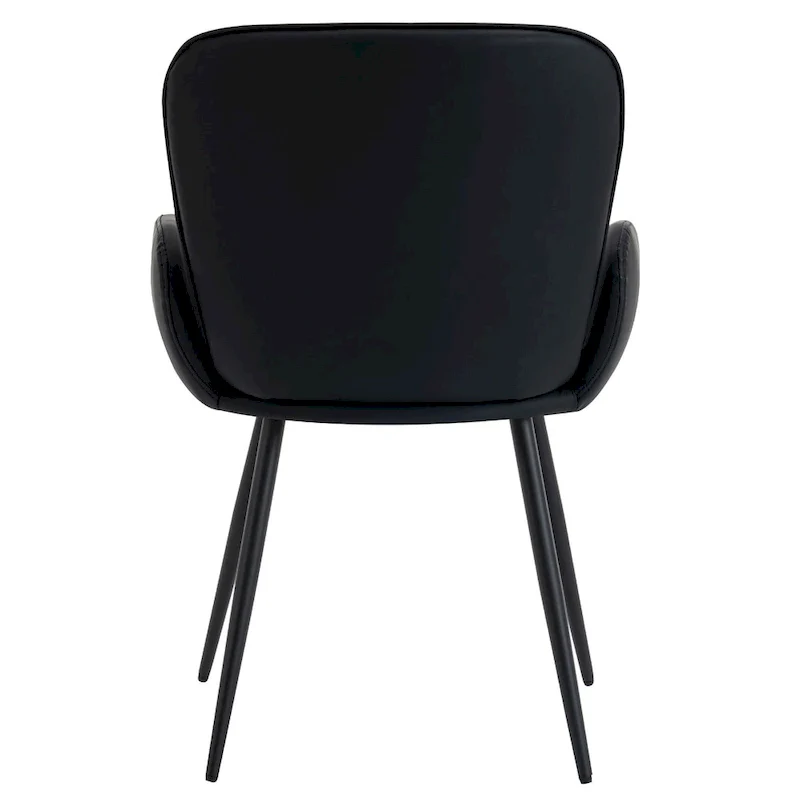 Set of 2 Cat-Scratch Resistant Dining Chairs with Gold Metal Legs