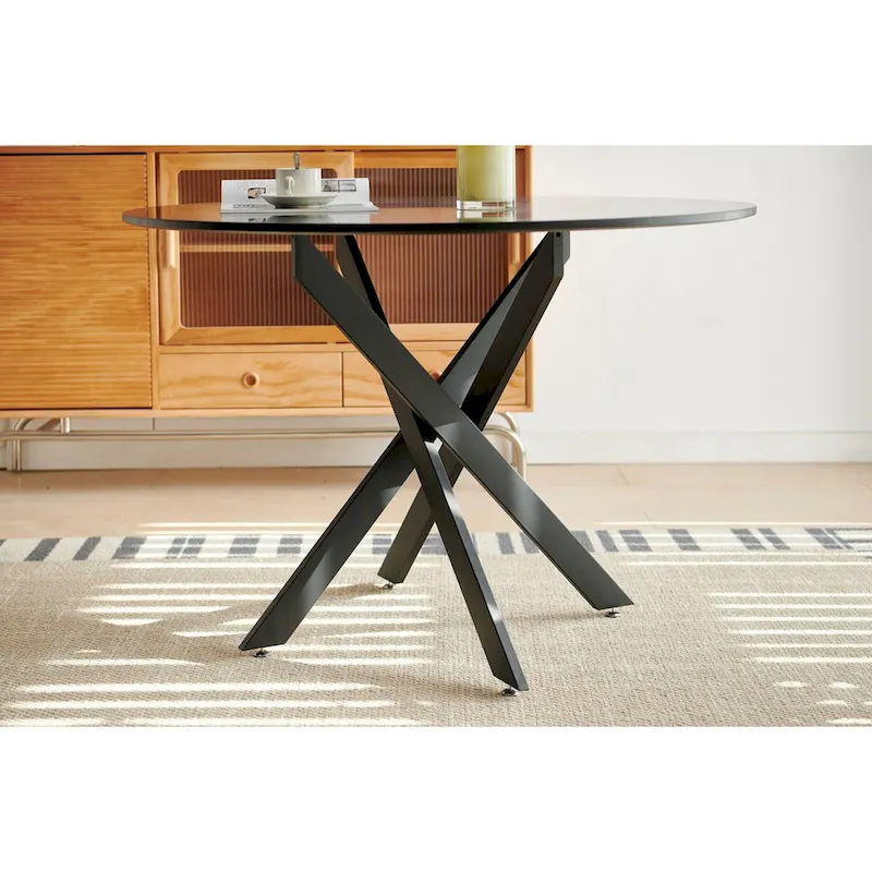 Mid-century Dining Table With Round Table Top Pedestal Dining Table