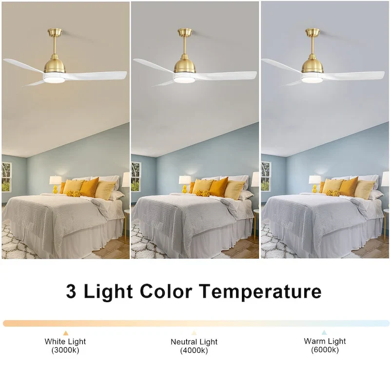54  Smart Ceiling Fans with Lights and Remote High CFM Bedroom Quiet Fan APP Control - 54 inch