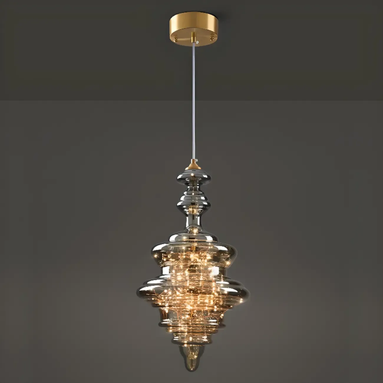 Modern Clear Glass Dining Room Pendant Light