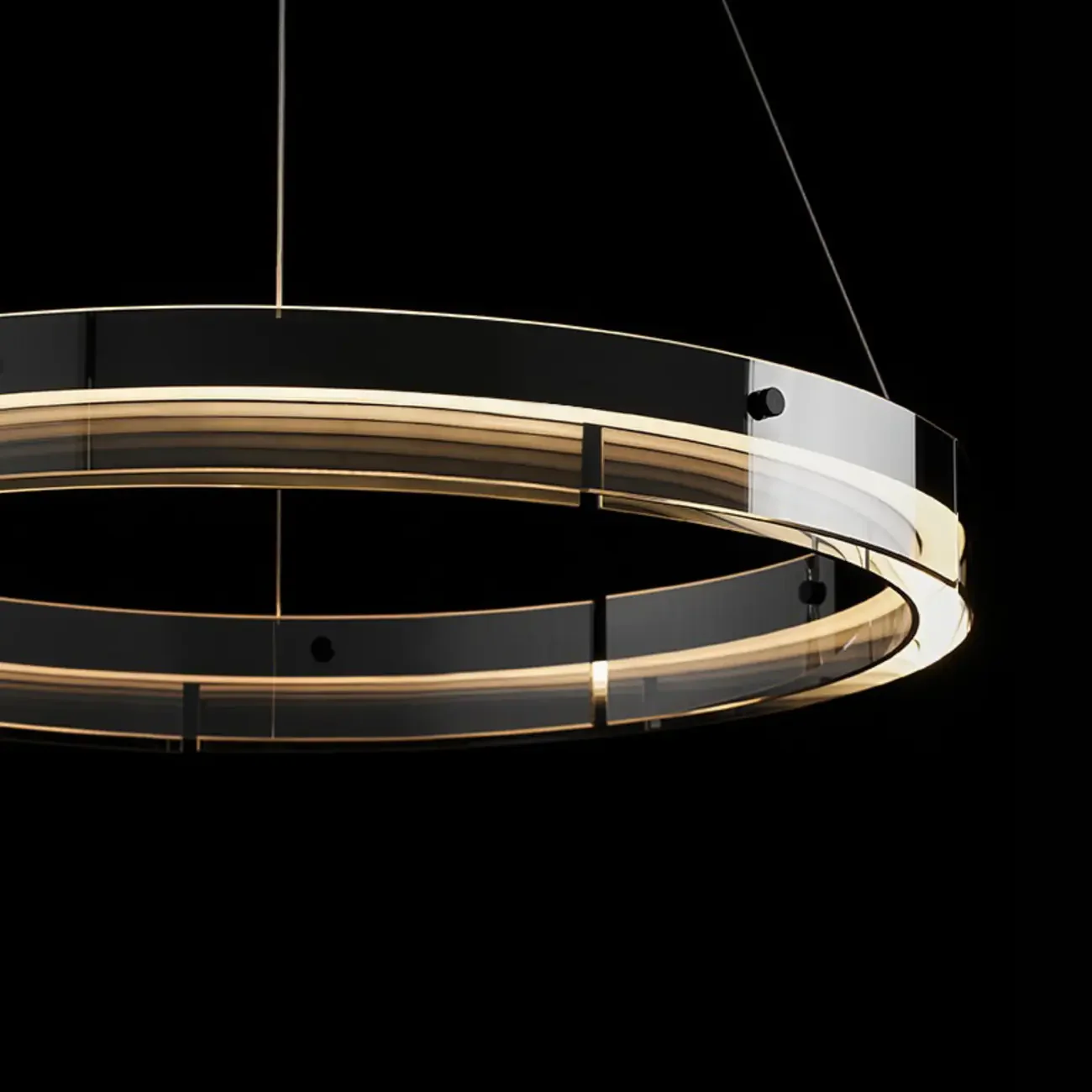 Modern LED Round Metal Chandelier with Flexible Height