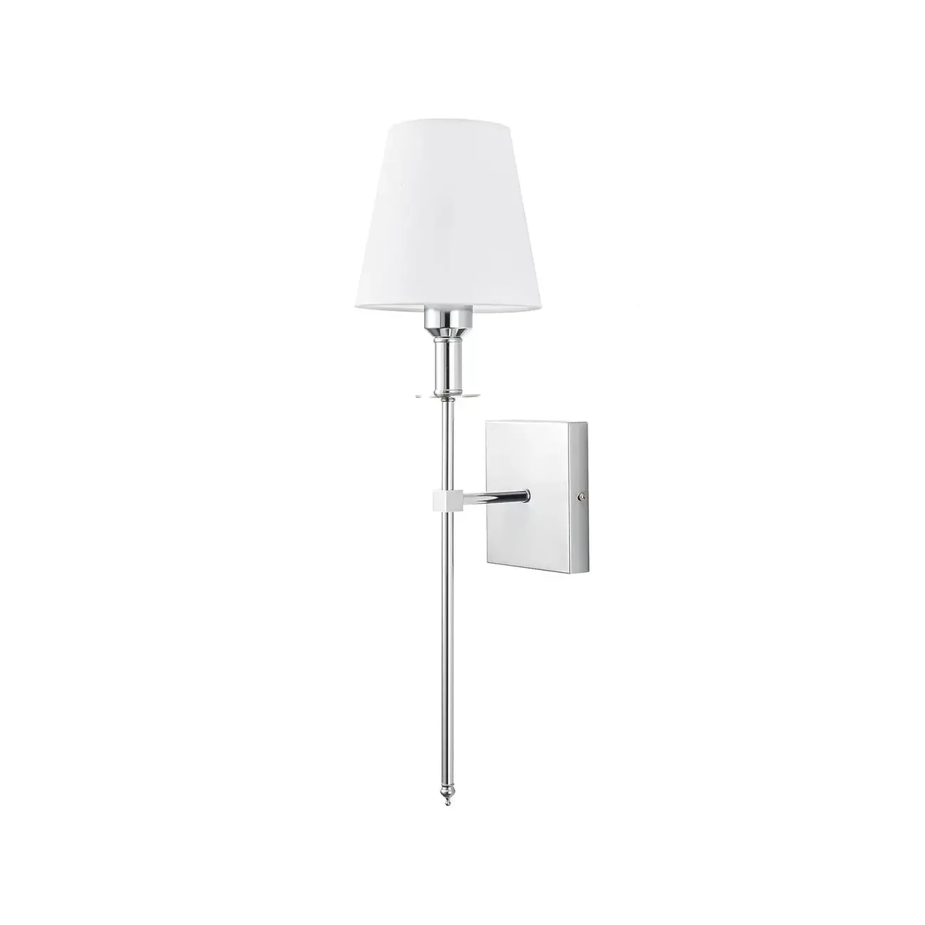 Modern Metal Fixture Fabric Shade Wall Sconce