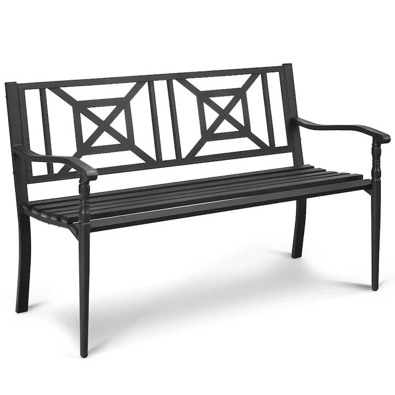 Patio Garden Bench Elegant Loveseat Park Yard Furniture