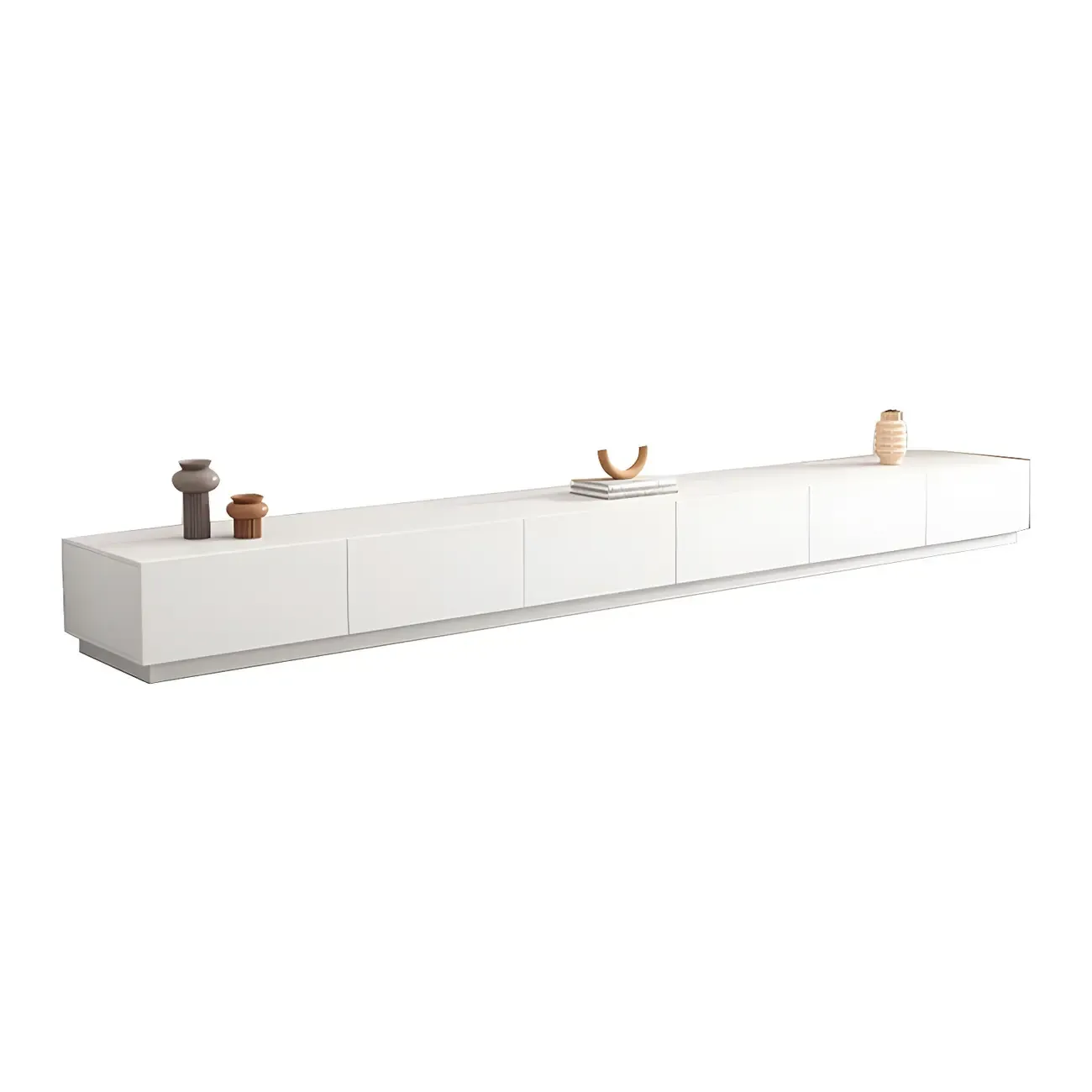 Modern Multi-Drawers Wood Rectangular TV Stand white