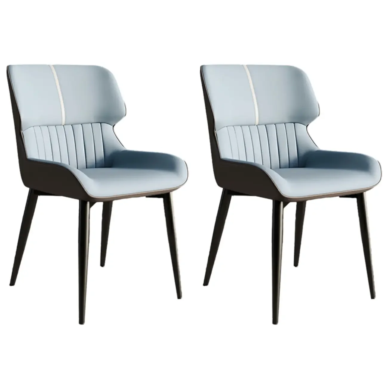 Leather Low Solid Back Armless Dining Side Chair