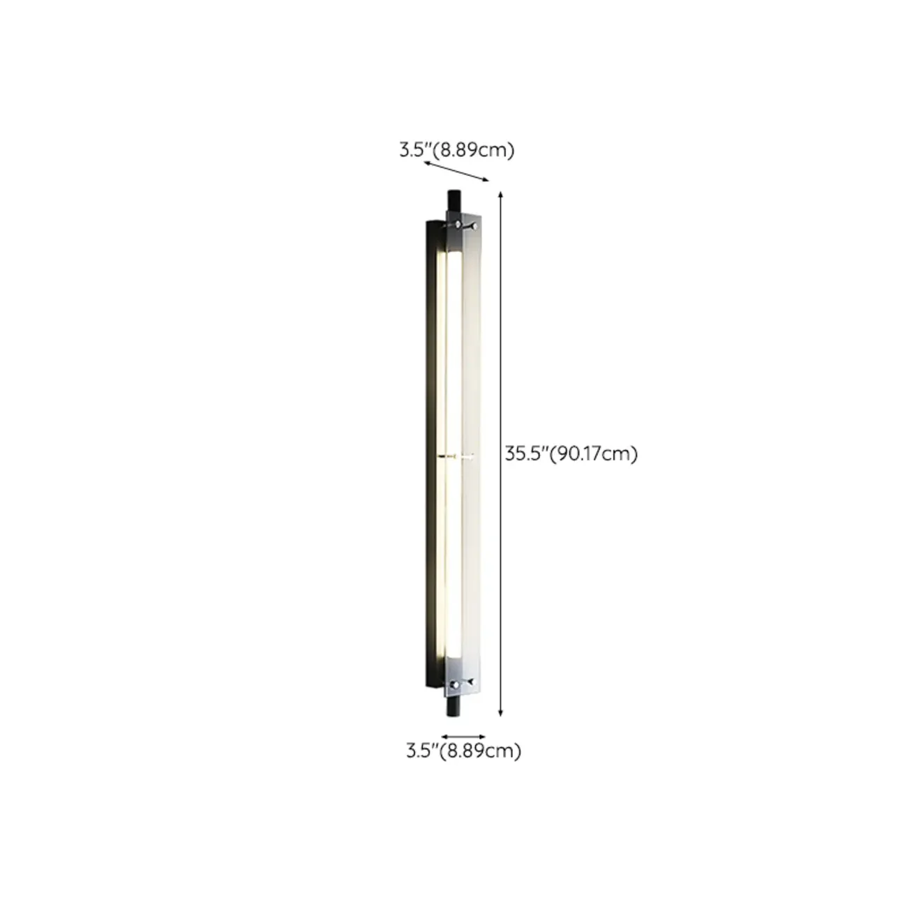 Modern Black Metal Linear Plastic Shade Wall Sconce