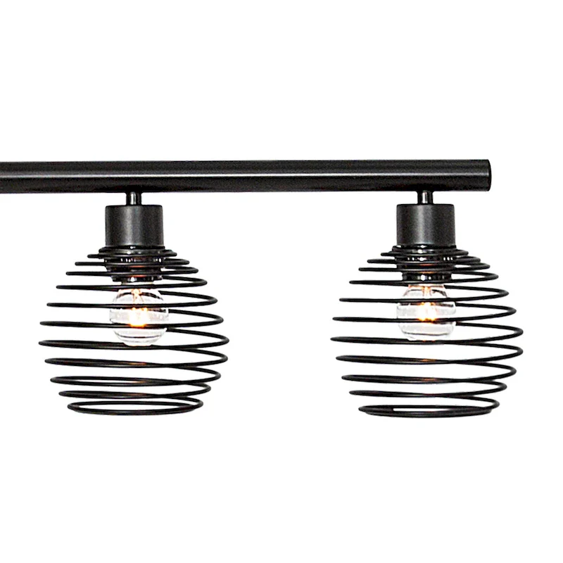 Modern 6-light Classic Black Kitchen Island Linear Pendant Lights - W49.21 *D5.51 *H8.66