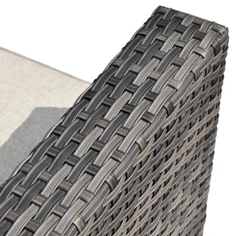 HOOOWOOO 10-piece Grey Rattan Patio Furniture Set with Fire Pit