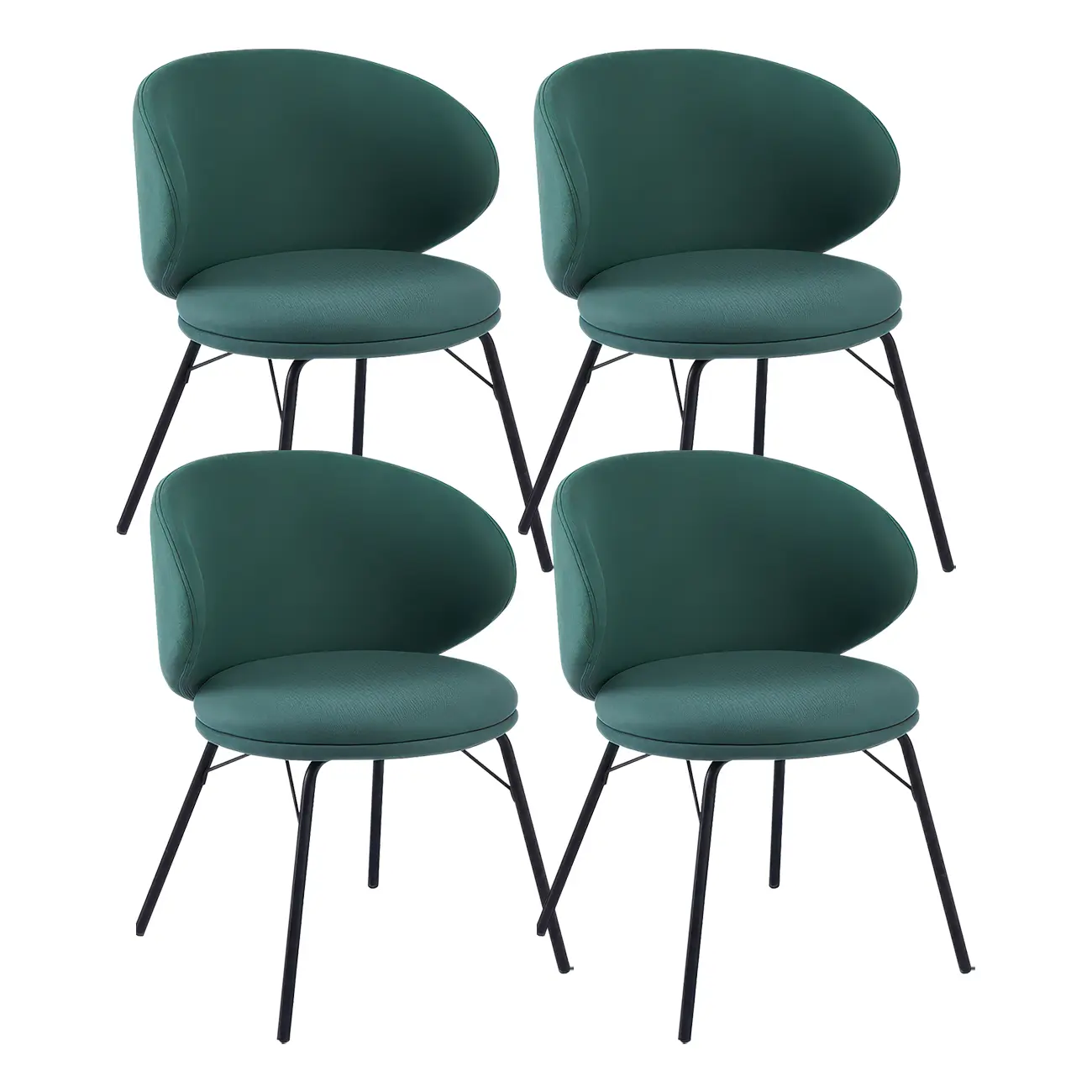 Modern Leathaire Upholstered Metal Leg Dining Chair
