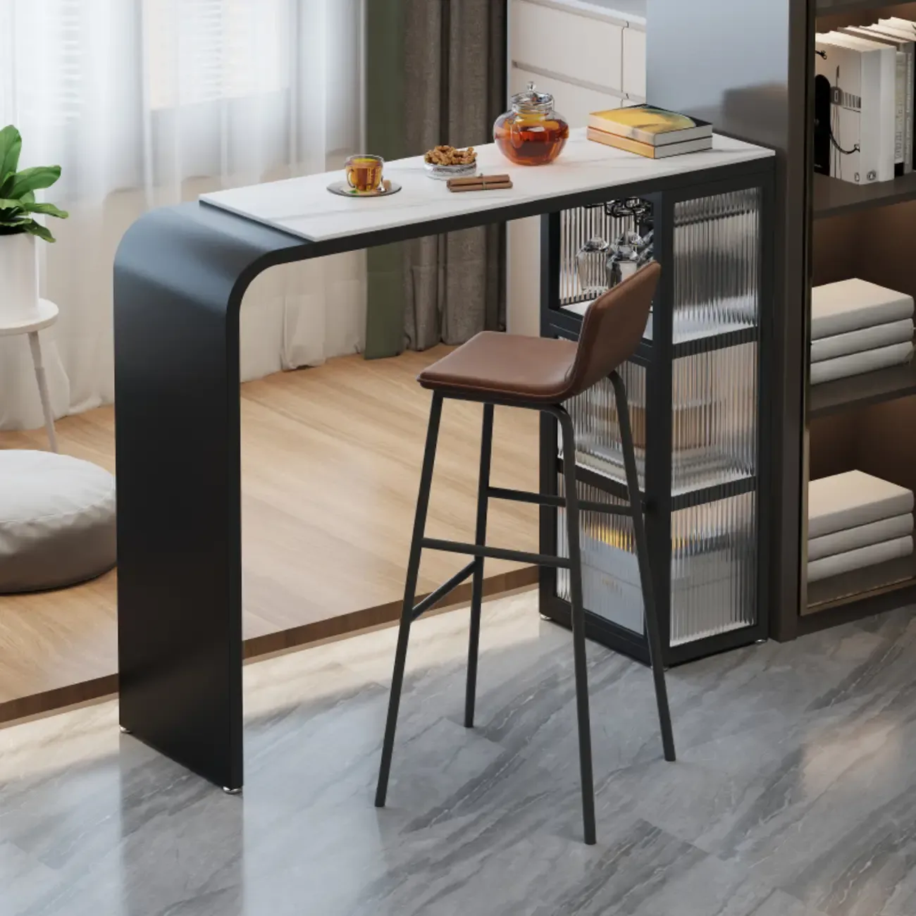 Modern Scratch Resistant Granite Top Pub Table for Kitchen