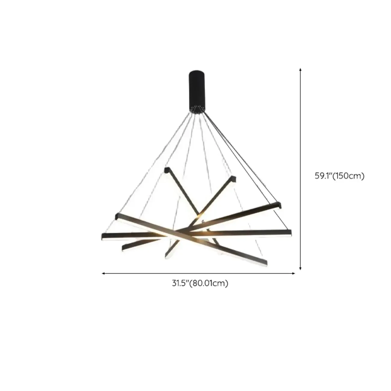 Modern Geometric Linear Sputnik Chandelier