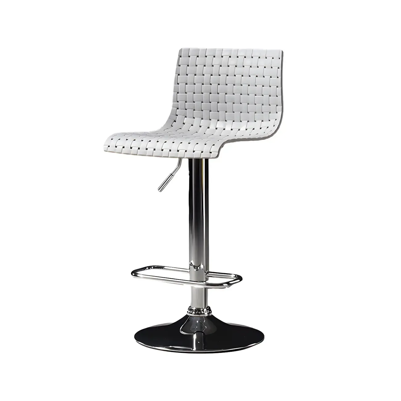 Modern Square Seat Plastic Rattan Adjustable Swivel Bar Stools