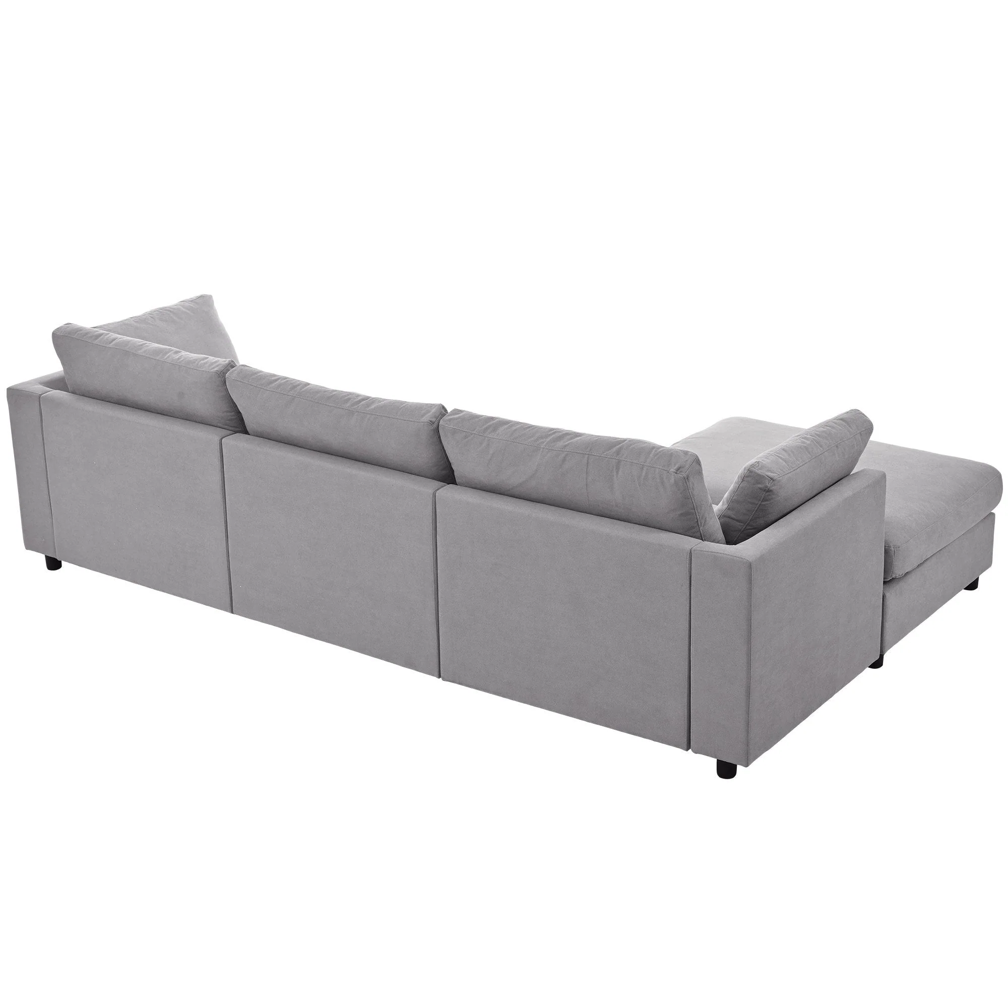 Walker Edison | Grey Convertible Sectional Sofa with Reversible Chaise