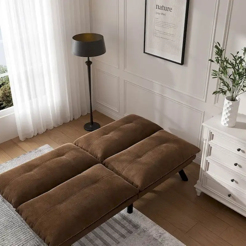 Modern Upholstered 2-Seater Sofa Bed with Adjustable Backrest and Armrests - 70:l