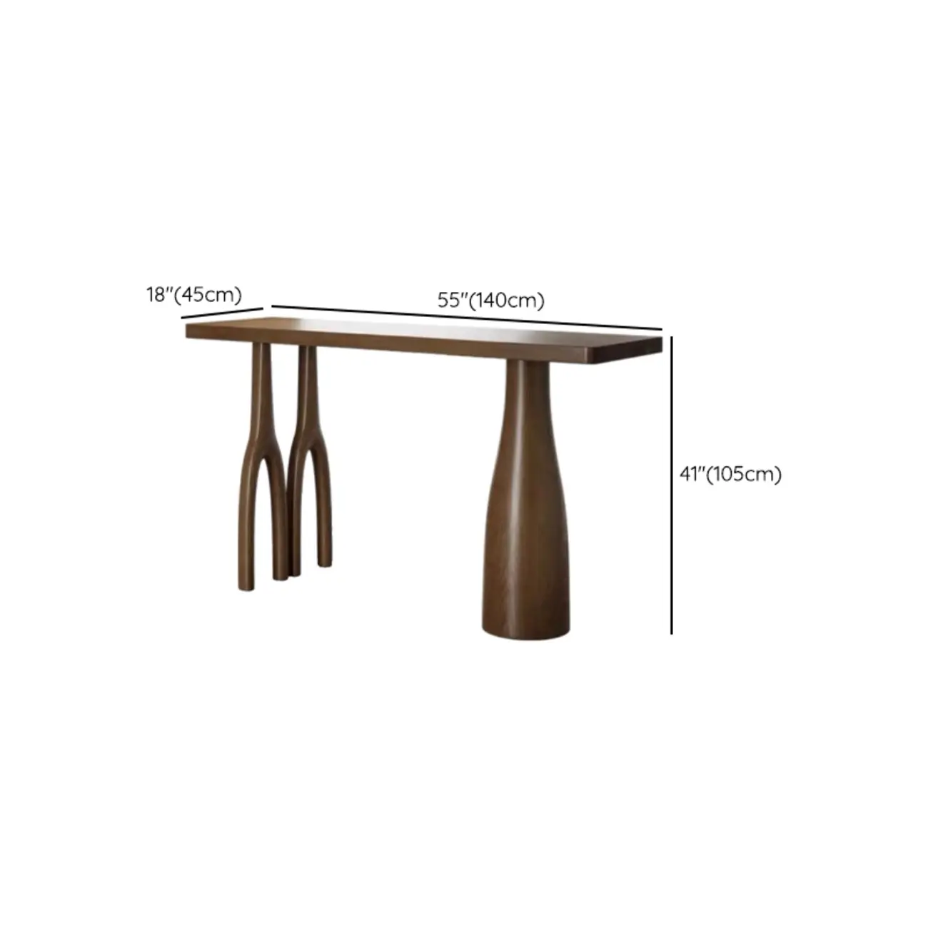 Modern Brown Wooden Dual-Pedestal Bar Tables