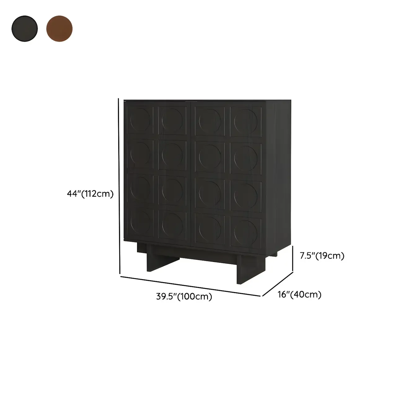 Modern Brown Sideboard with Adjustable Shelves & Cabinets