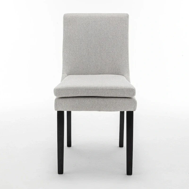 Modern Dining Chairs Set of 2, Upholstered Kitchen & Dining Room Chairs with Solid Wood Legs,Tufted Linen Fabric Chairs