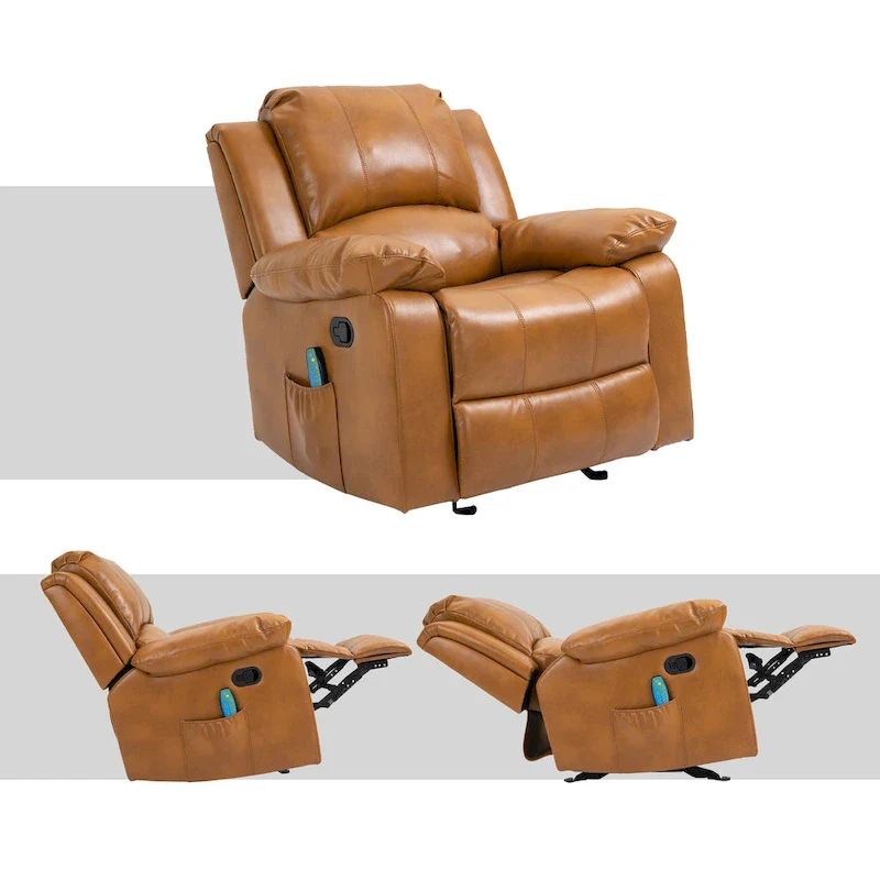Clihome Faux Leather Recliner Chair with Massage
