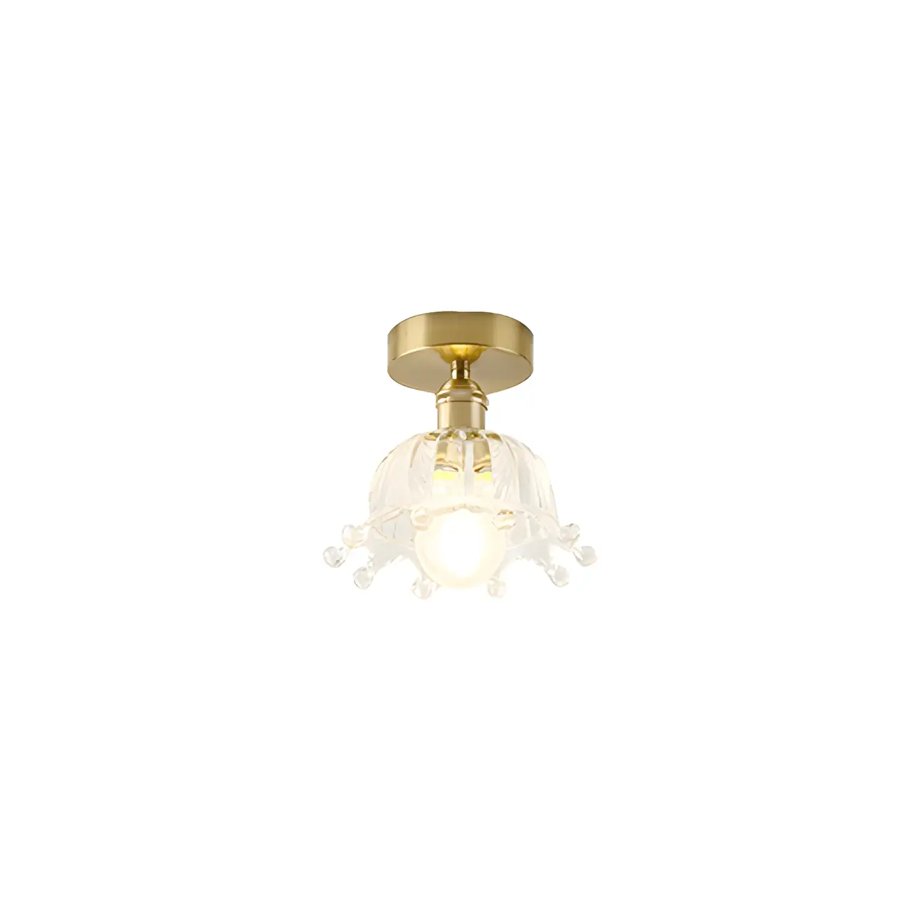 Geometric Gold Semi Flush LED Ceiling Light for Aisle Decor