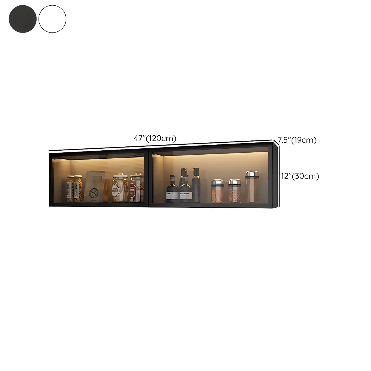 Kitchen Grey Wood Wall-Mounted China Cabinet